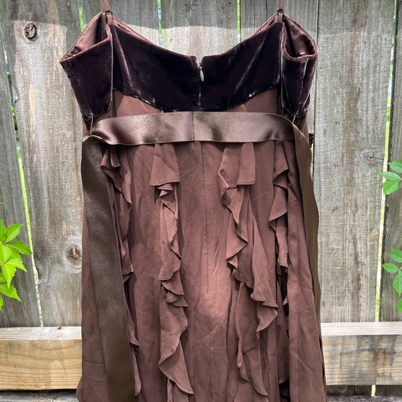 BCBGMaxAzria Chocolate Brown Ruffled Mini Dress Fairycore Y2K - Picture 5 of 5